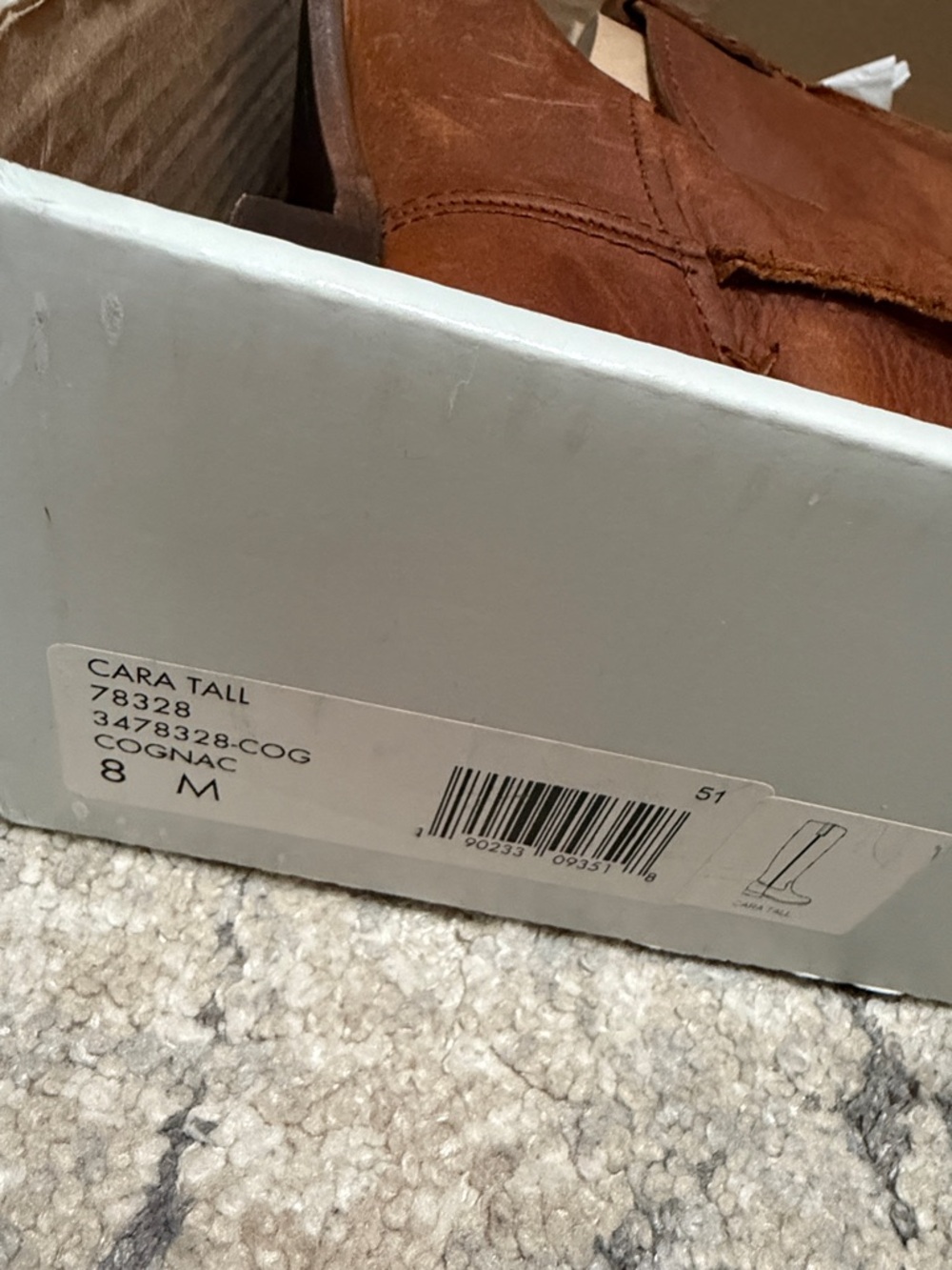 Tall Leather Riding Boots in Cognac Brown - Picture 2 of 13